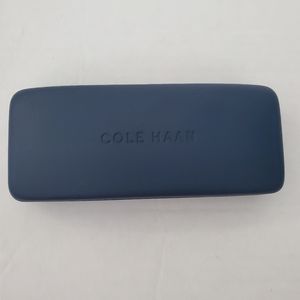 COLE HAAN Navy Blue Eyeglasses Glasses Case Sun Glass Clamshell Weave Box